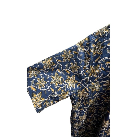 Orvis Shirt Men's Size XL Blue Yellow Floral Button Up Active Fit 100% Cotton - Picture 3 of 5